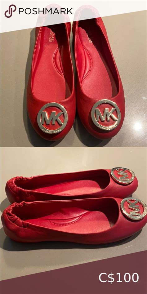 ballerina shoes red color michael kors